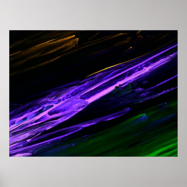 Affiche Neon blue, green and purple creative abstract hand (Devant)