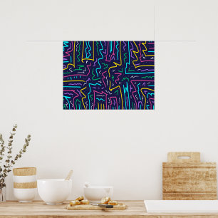 Affiche Neon Contraste Space Art