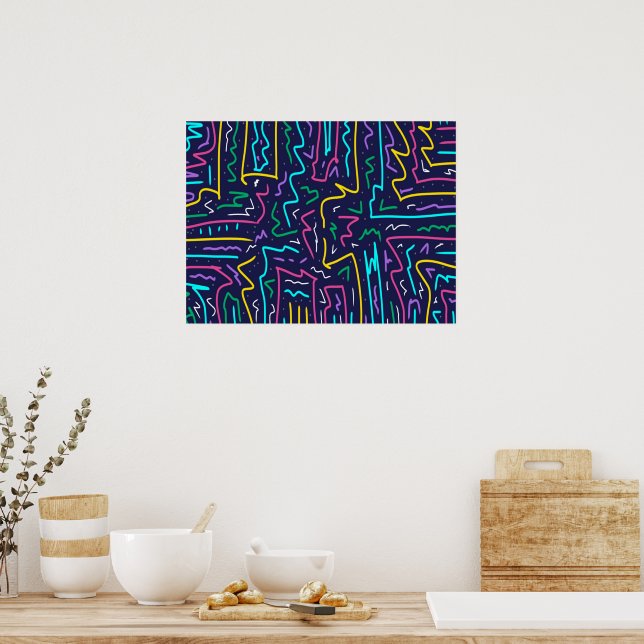Affiche Neon Contraste Space Art (Cuisine)