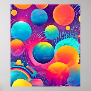 Affiche Neon Cosmos Design abstrait