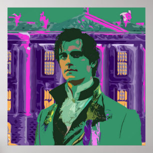 Affiche Neon Cyberpunk Handsome Mr Darcy Portrait