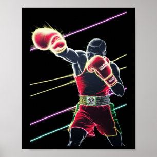 Affiche Néon de boxe mexicaine