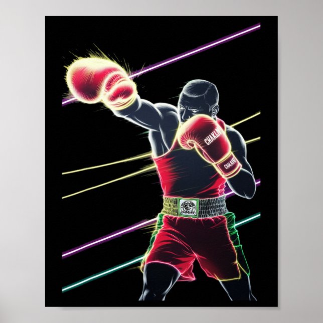 Affiche Néon de boxe mexicaine (Devant)