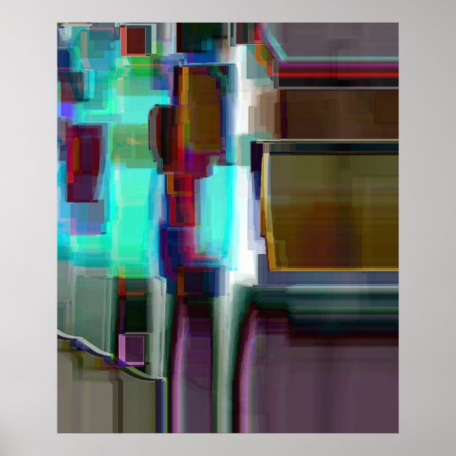 Affiche "Neon" Digital Abstrait Art (Devant)