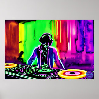 AFFICHE NEON DJ