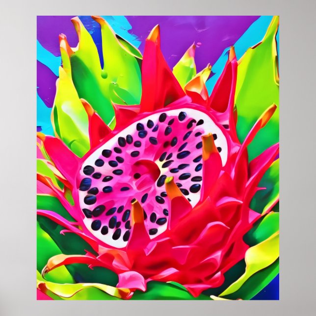 Affiche Neon Dragon Fruit Splendor (Devant)