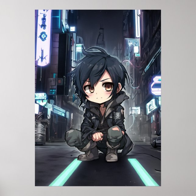 Affiche Neon Dreams : L'aventure Cyberpunk de Chibi (Devant)
