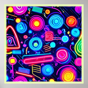 Affiche Neon Dreamscape : Un art Abstrait vibrant