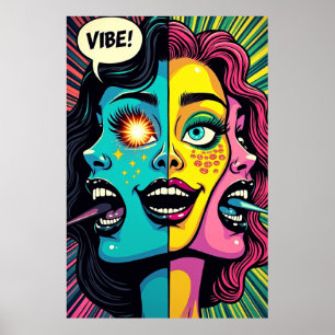 Affiche Neon Emotions : Glitch dans la Grille