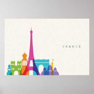 Affiche Neon France Skyline