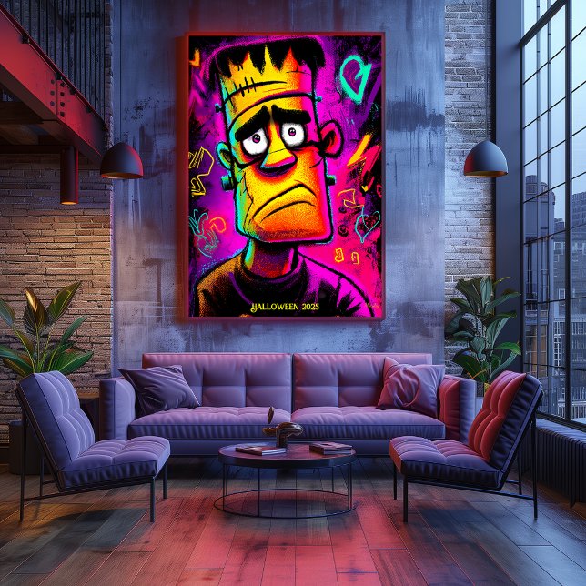 Affiche Néon Franky – Monstre Pop Art de Dessin An (Créateur téléchargé)
