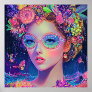 Affiche Neon Garden Goddess