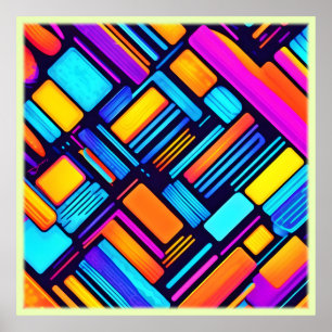 Affiche Neon Géométrique Abstrait