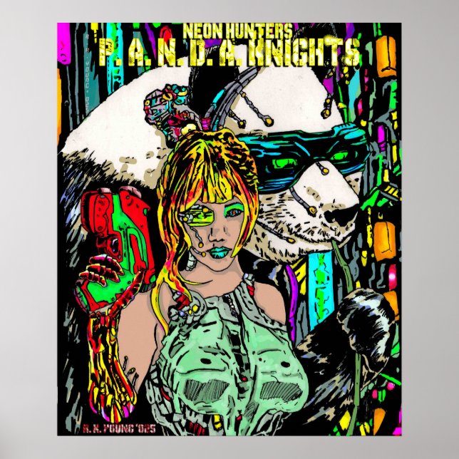 Affiche Neon Hunters : P. A. N. D. A. Knights (Devant)