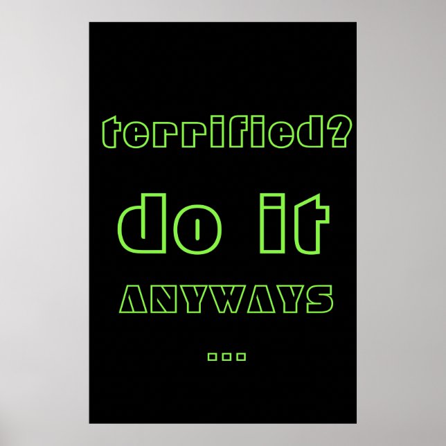 Affiche Neon Inspirational Motivation Citation Texte Poste (Devant)