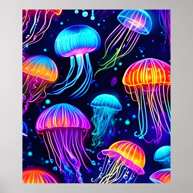 Affiche Neon Jellyfish Dreams (Devant)