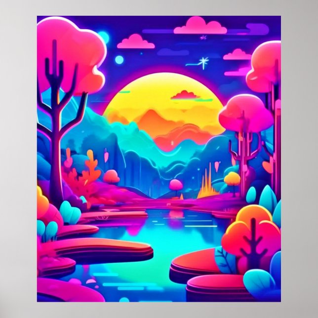 Affiche Neon Jungle Dream Art (Devant)