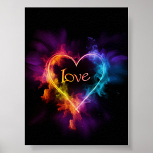 Affiche Neon "Love" Heart