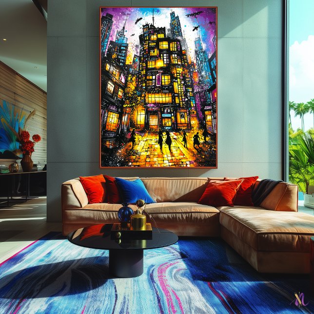 Affiche Neon Metropolis - Surreal Urban Nightscape (Créateur téléchargé)