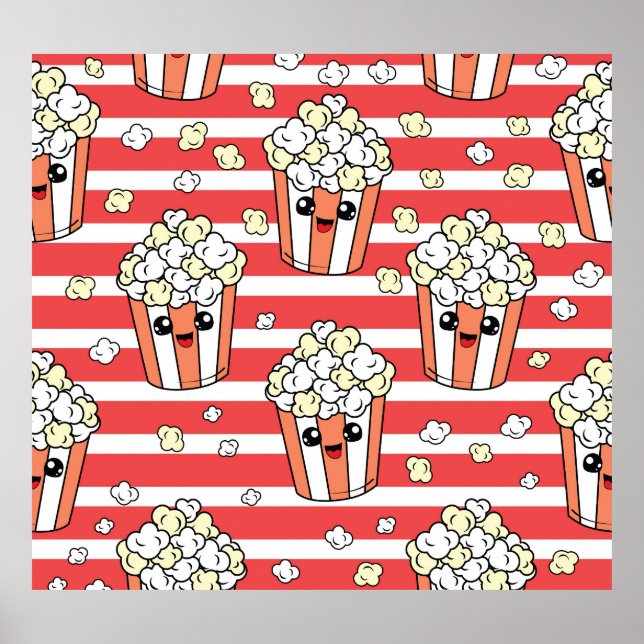 Affiche Neon Popcorn Motif pour enfants (Devant)