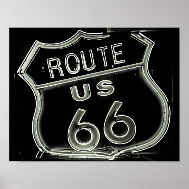 Affiche Neon "Route 66" Photo (Devant)
