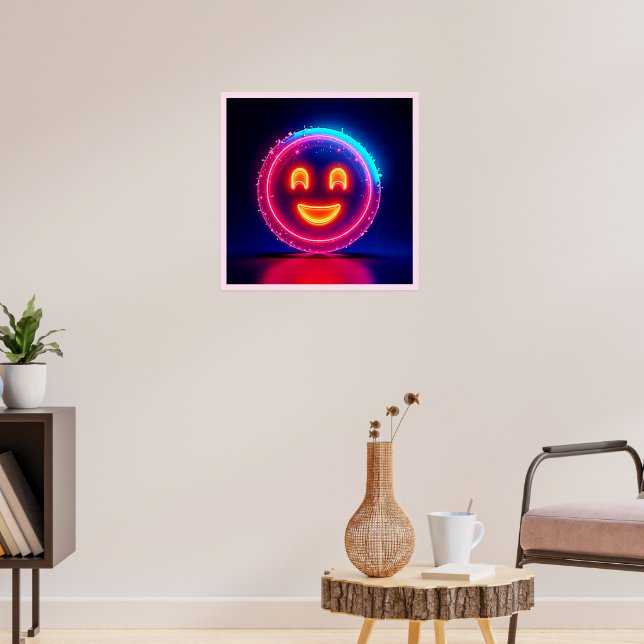 Affiche Neon Smile : Conception de lueur heureuse et brill (Salon 3)