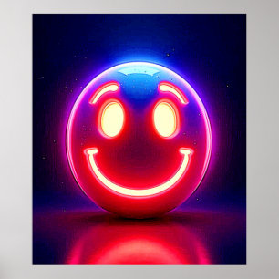Affiche Neon Smile : Joyeux Feu