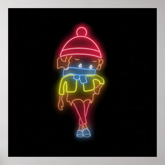 Affiche Neon Sneaky Sasquatch
