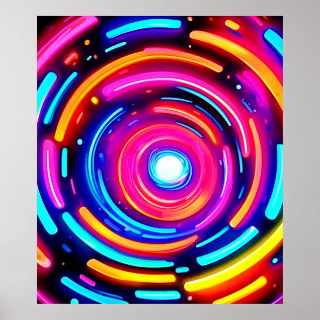 Affiche Neon Spiral Light Art (Devant)