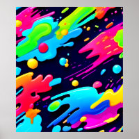 Neon Splatter Flow Art