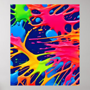 Affiche Neon Splatter : L'art Abstrait