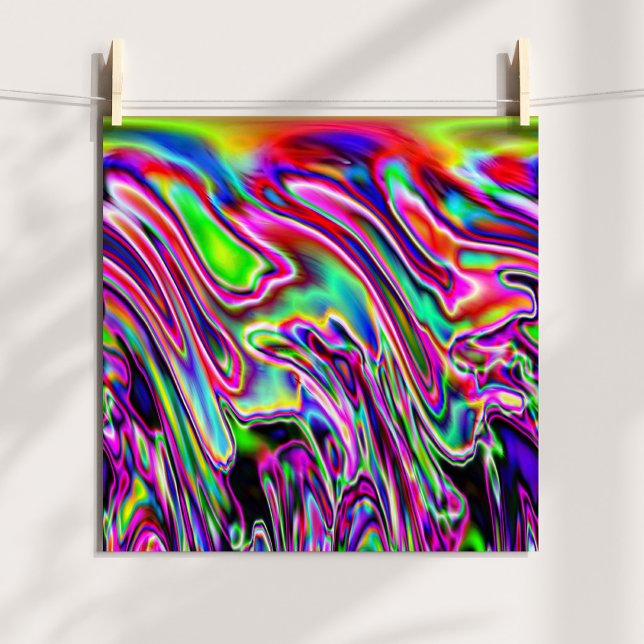 Affiche Neon Swirls (Neon Swirls Abstract Digital Poster)