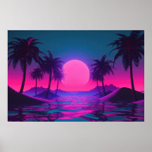 Neon Tides : Célébration des océans par Vaporwave
