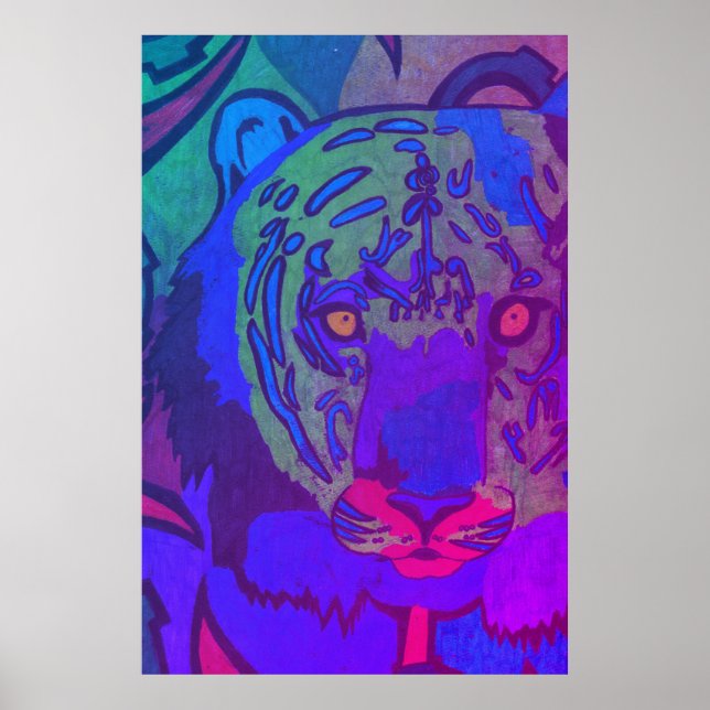Affiche Neon Tiger BlackLight (Devant)