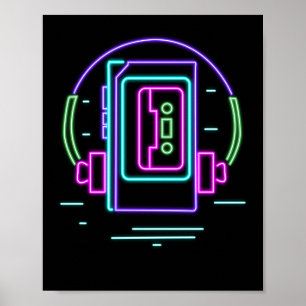 Affiche Neon Walkman des années 80