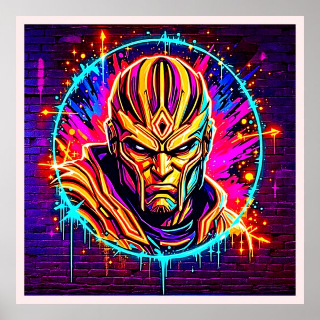 Affiche Neon Warrior Power Art (Devant)