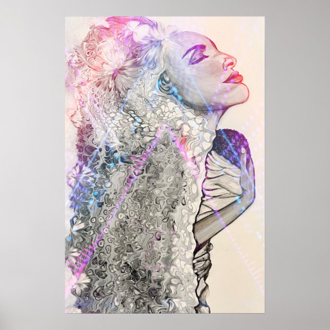 Affiche Neon Woman and Child Print (Devant)