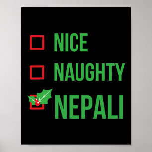 Affiche Nepali Funny Nepal Pajama Cadeau de Noël