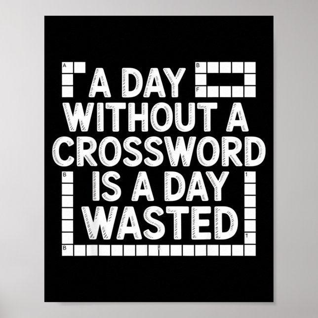 Affiche Nerd de jeu de mots de mots croisés drôle (Devant)