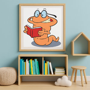 Affiche Nerdy Bookworm Lire Un Livre