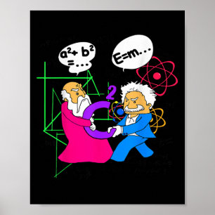 Affiche Nerdy Funny Pythagoras Lutter Sur C Mat Carré