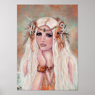 Affiche Nereides nymphe mermaid art par Renee Lavoie