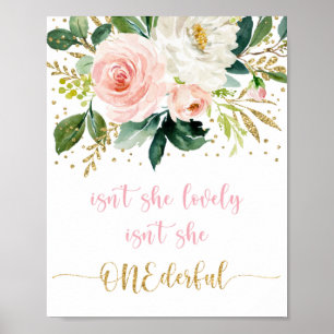 Affiche N'est-elle pas magnifique Boho Floral premier anni