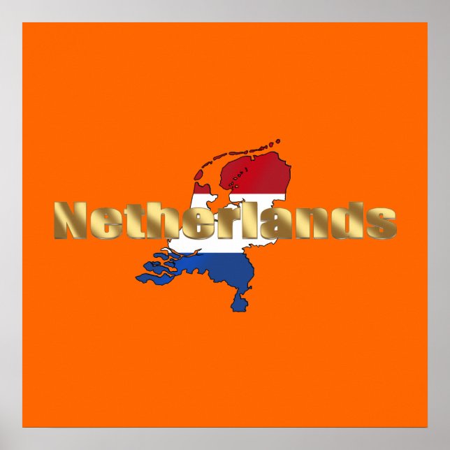 Affiche Netherlands (Holland) Dutch flag log gear (Devant)