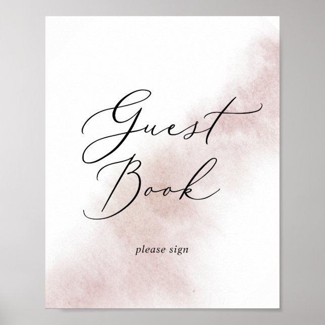 Affiche Nettoyage aquarelle | Blush Guest Book Sign (Devant)