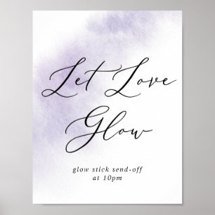 Affiche Nettoyage aquarelle Purple Laisser l'amour signe