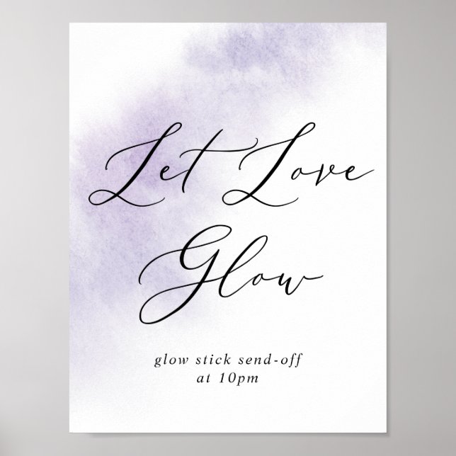 Affiche Nettoyage aquarelle | Purple Laisser l'amour signe (Devant)