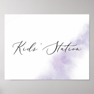 Affiche Nettoyage aquarelle Station pour enfants horizon