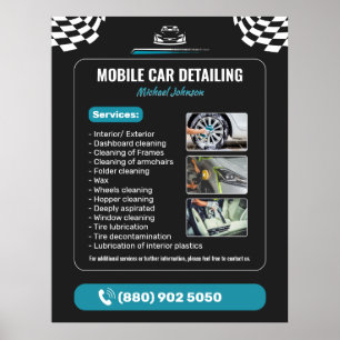 Affiche Nettoyage Auto en Détail
