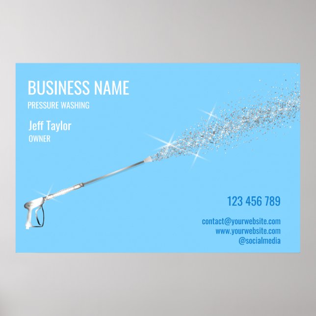 Affiche Nettoyage professionnel sous pression Nettoyage so (Devant)